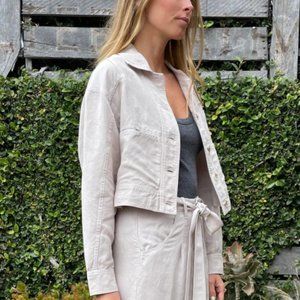 Pharaoh Phoebe Linen Jacket in Cement, Size 3